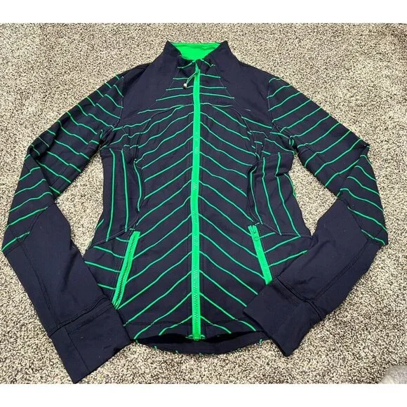 Lululemon Forme Jacket *Cuffins Slalom Stripe Inkwell Size 4 EUC - Picture 2 of 4